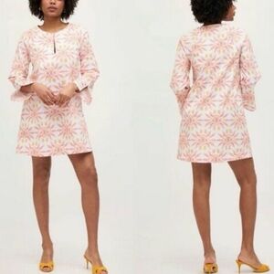 Hill House NWT Artemis Dress Orange Shell Mosaic Print Cotton Size Medium